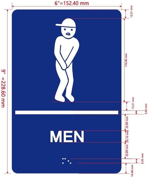 NYC RESTROOM SIGN RAISED LETTERS