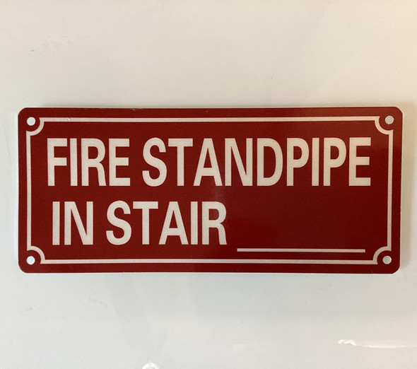 NYC FIRE STANDPIPE IN STAIR BLANK SIGN