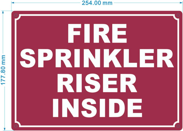 NYC ONE  FIRE SPRINKLER RISER INSIDE SIGN