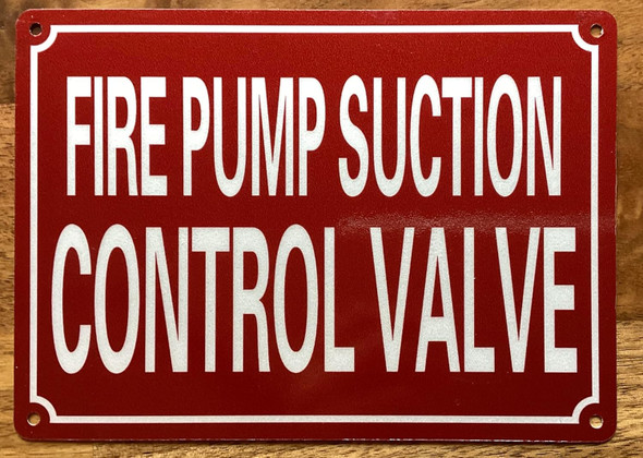 FIRE PUMP SUCTION CONTROL VALVE SIGN
