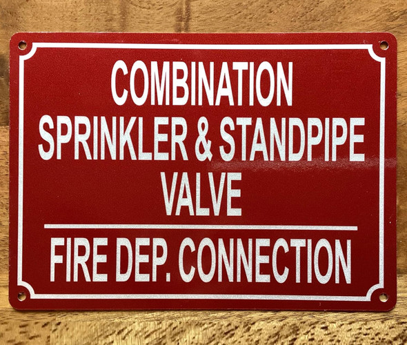 NYC COMBINATION SPRINKLER & STANDPIPE VALVE FIRE DEPARTMENT CONNECTION SIGN