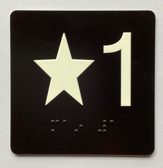 NYC ELEVATOR FLOOR NUMBER THE LEXINGTON AVE LINE (STAR 1) SIGN