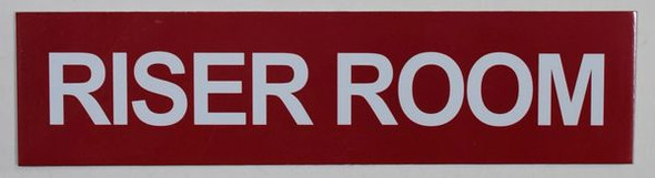 Riser Room Sign (RED,Double Sided Tape, Aluminium  Rust Free)