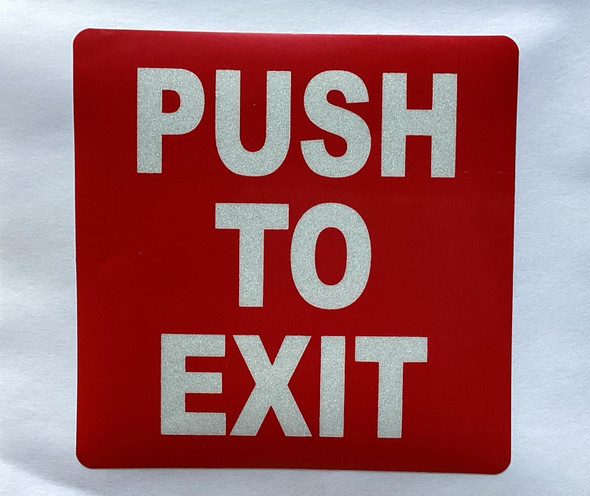 NYC PUSH TO EXIT STICKER/DECAL SIGN