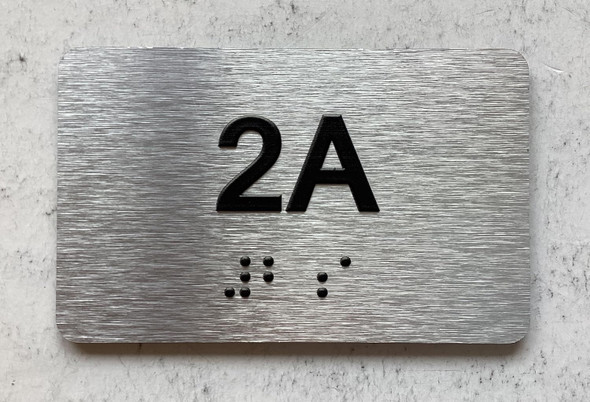 NYC APT NUMBER 2A SIGN-UNIT NUMBER SIGN WITH RAISED LETTERS