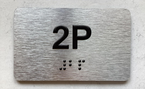 NYC APT NUMBER 2P SIGN-UNIT NUMBER SIGN WITH RAISED LETTERS