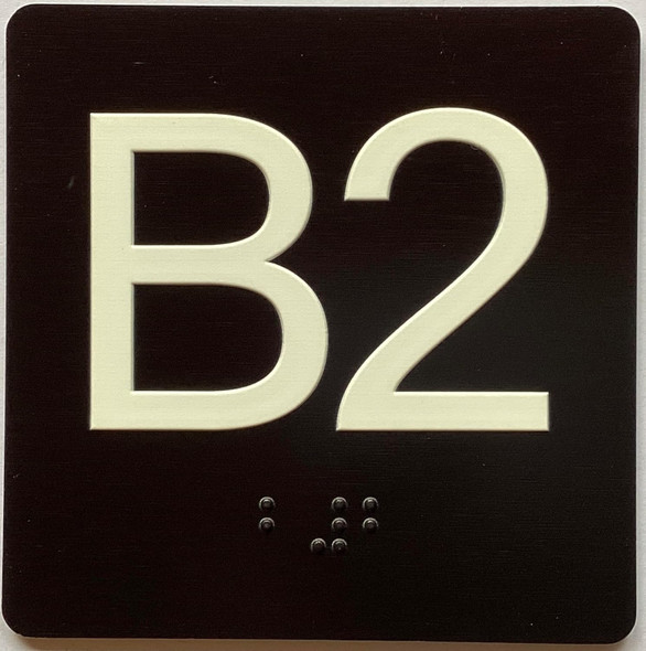 ELEVATOR FLOOR NUMBER THE LEXINGTON AVE LINE (B2- BASEMENT 2) SIGN