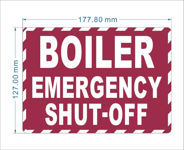 NYC BOILER EMERGENCY SHUT OFF SIGN -ZEBRA LINE