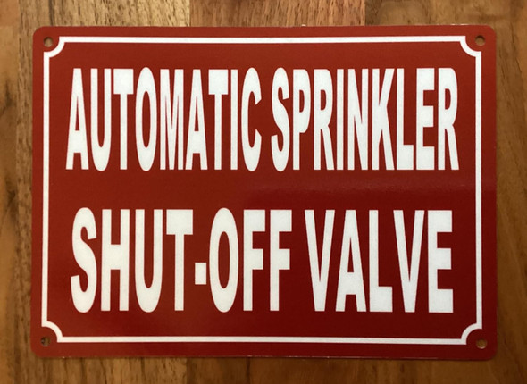 NYC AUTOMATIC SPRINKLER SHUT-OFF VALVE SIGN