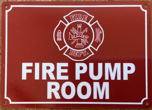 FIRE PUMP ROOM SIGN WITH IMAGE