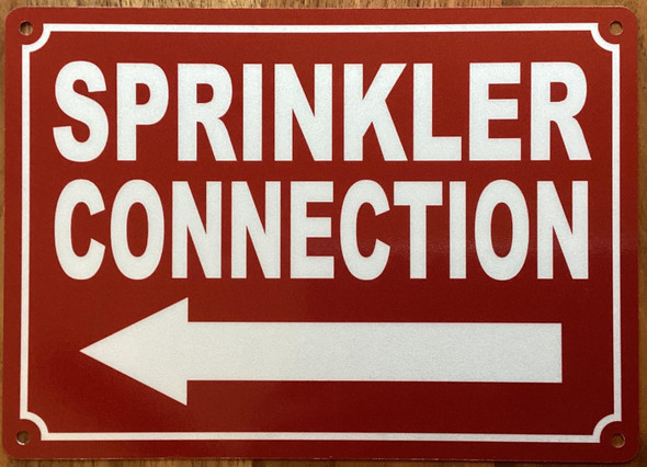 SPRINKLER CONNECTION LEFT ARROW SIGN