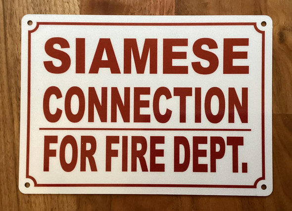 NYC SIAMESE CONNECTION FOR FIRE DEPARTMENT SIGN