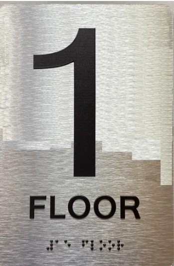 FLOOR NUMBER SIGN 1-5 PARK AVE LINE SIZE 6X9 INCH SILVER  md squared property group