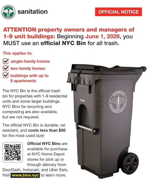 NYC Official Bin Requirement for Residential Buildings (1–9 Units) PDF FILE