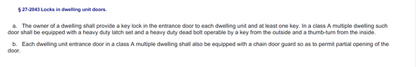 LOCKS IN DWELLING UNIT DOORS 27-2043 ( PDF FILE)