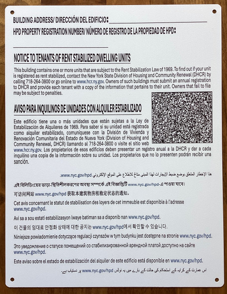 NYC Rent Stabilized Dwelling Units Notice
