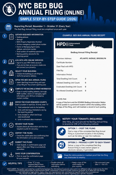 Online HPD Bed Bug Annual Filing Step-by-Step Instructions for NYC Property Owners (pdf file ,2026v)