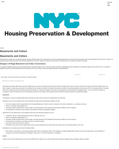 Basement vs. Cellar in NYC: Legal Differences, Occupancy Rules & Building Code Guide (pdf)