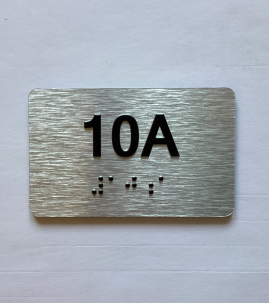 Apartment Number Unit 10A Braille Sign