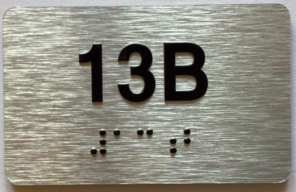 Apartment Number unit 13B Sign