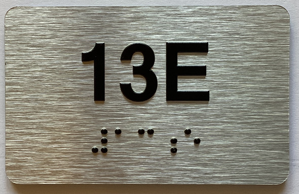 Apartment Number Unit 13E Sign