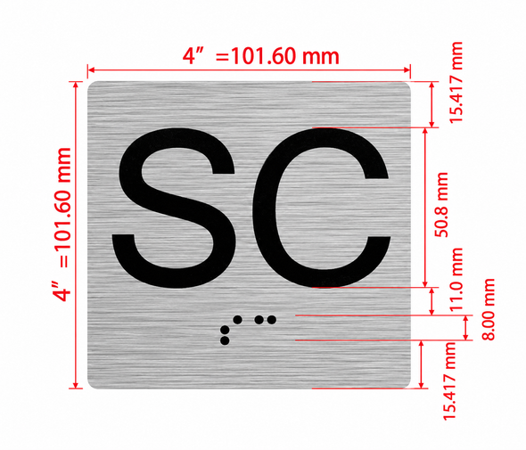 ADA Elevator Floor Jamp Plate Sub Cellar Braille Sign, Drawing