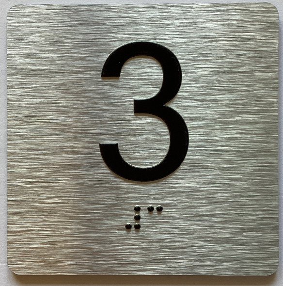 Elevator Floor Number / Elevator Jamb Plate 3 Sign