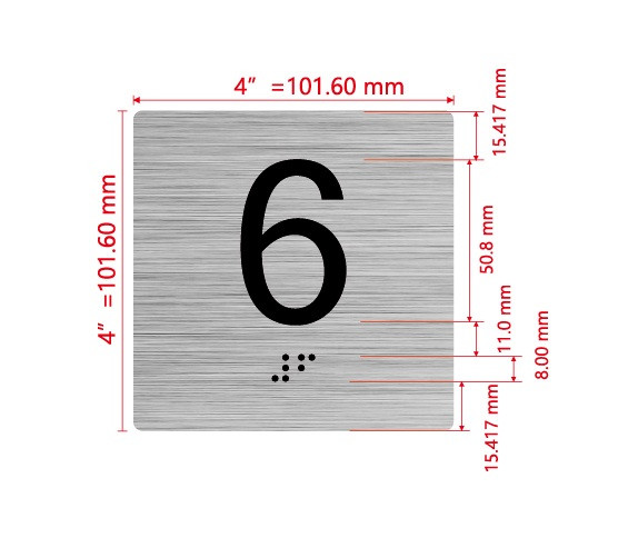 Elevator Floor Number / Elevator Jamb Plate 6 Hpd Sign