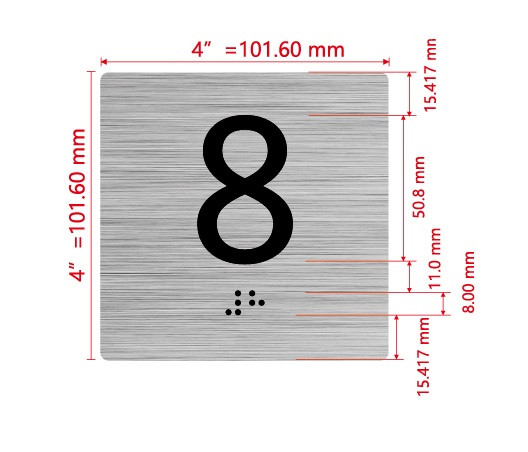 Elevator Floor Number / Elevator Jamb Plate 8 Hpd Sign