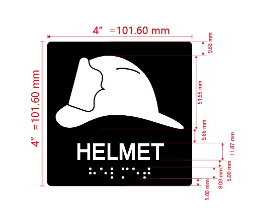 Elevator Floor Number / Elevator Jamb Plate helmet symbol Sign
