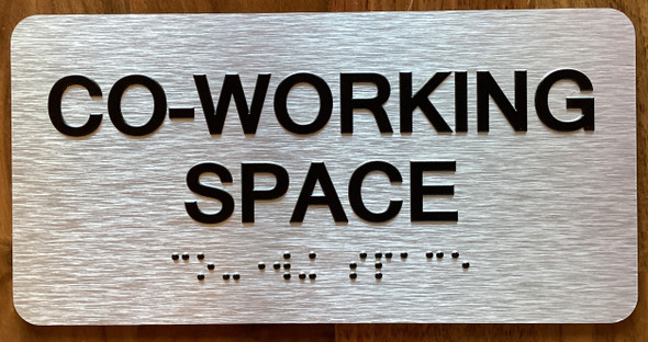 Co-Working Space Sign with Raised Letters & Grade 2 Sign