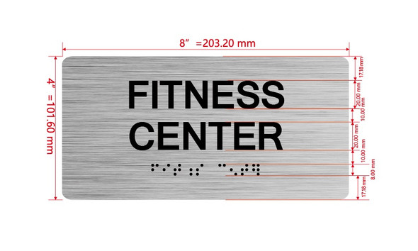 Fitness Center Sign with Raised Letters & Grade 2 Sign