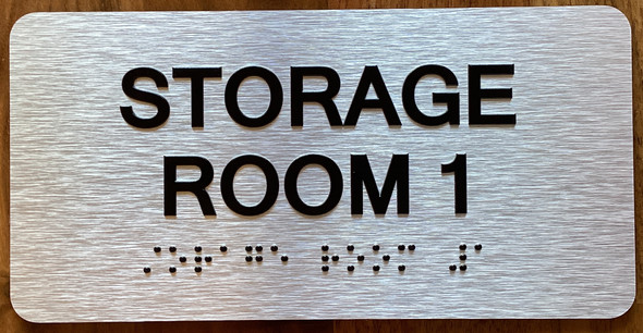 Storage Room 1 Sign with Raised Letters & Grade 2 Sign
