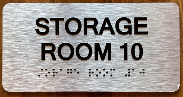 Storage Room 10 Sign with Raised Letters & Grade 2 Sign