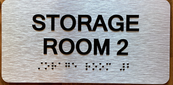 Storage Room 2 Sign with Raised Letters & Grade 2 Sign