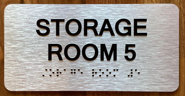 Storage Room 4 Sign with Raised Letters & Grade 2 Sign