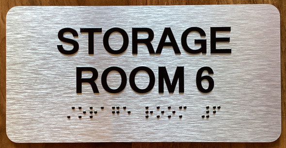 Storage Room 6 Sign with Raised Letters & Grade 2 Sign