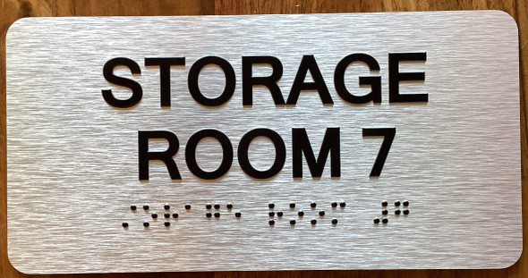 Storage Room 7 Sign with Raised Letters & Grade 2 Sign