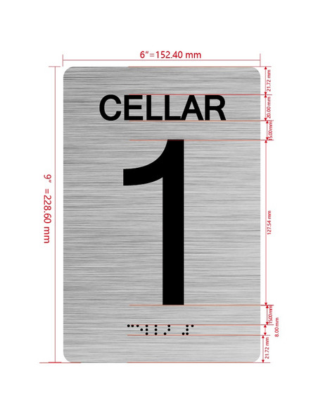 Cellar 1 Sign with Raised Letters & Grade 2 Hpd Sign