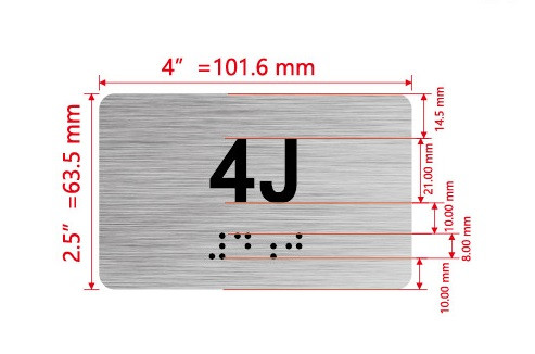 APT# 4J SILVER Hpd Sign
