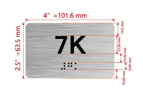 APT# 7K SILVER Hpd Sign