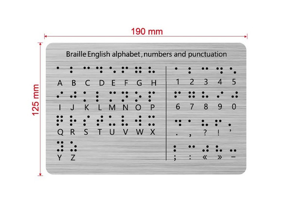 ADA Braille English Alphabet, Number And Punctuation Hpd Sign
