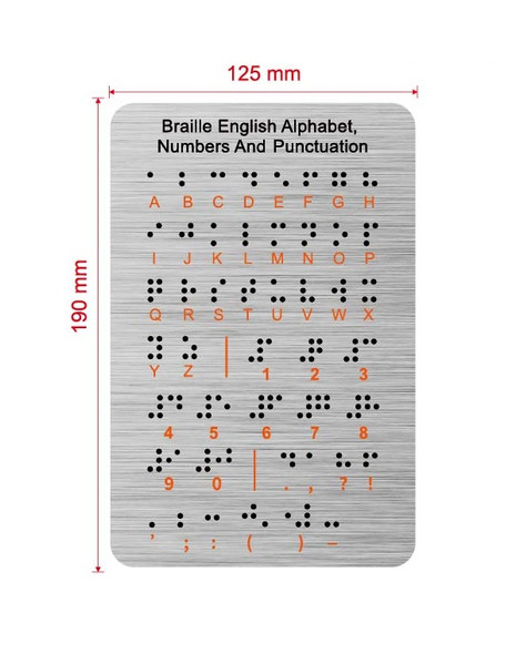 ADA Braille English Alphabet, Number And Punctuation Hpd Sign