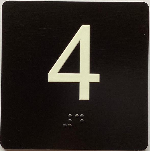 Elevator 4 Sign Elevator Jamb Plate Sign