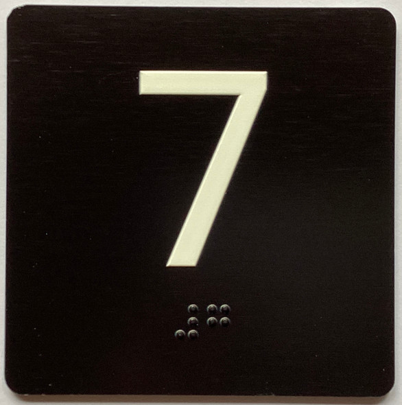 Elevator 7 Sign Elevator Jamb Plate Sign