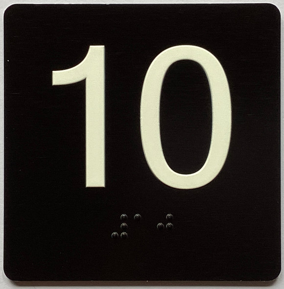 Elevator 10 Sign Elevator Jamb Plate Sign