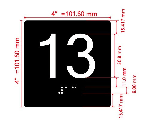 Elevator 13 Sign Elevator Jamb Plate Sign