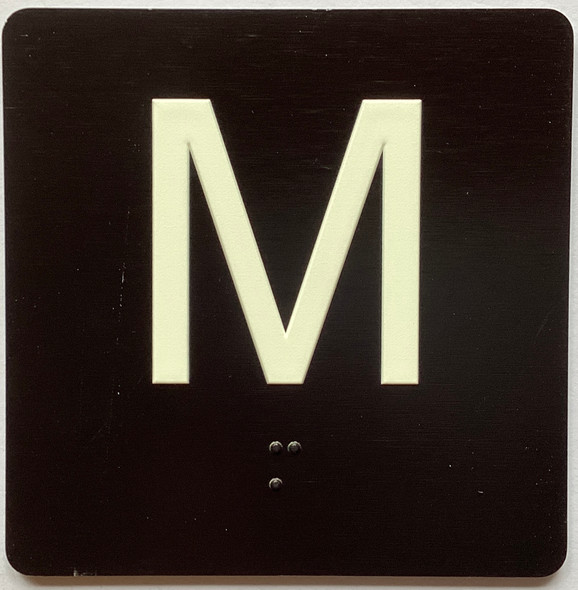M 4X4 Sign with Raised Letters & Grade 2 Sign