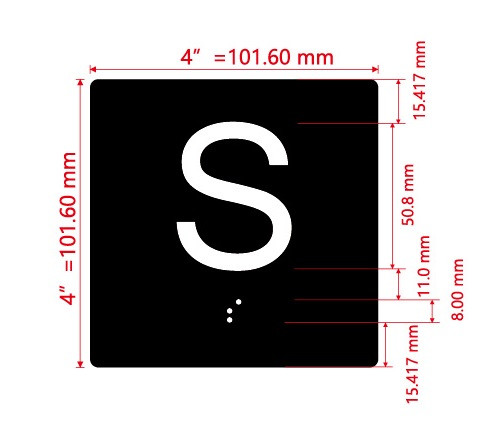 S 4X4 Sign with Raised Letters & Grade 2 Hpd Sign
