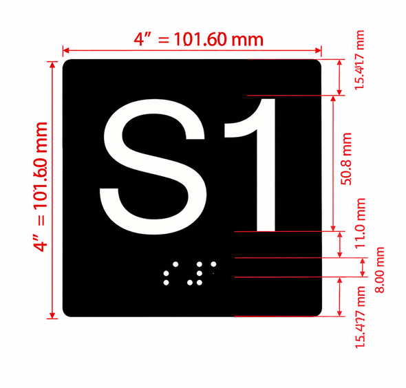S1 4X4 Sign with Raised Letters & Grade 2 Hpd Sign